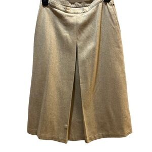 Pendleton Vintage 100% Wool Tan A-Line Skirt Pockets Pleat Sz 6